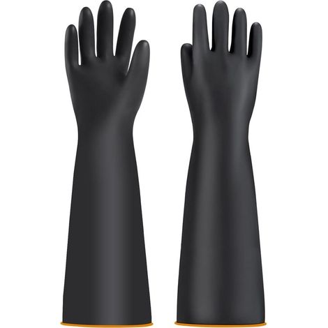 Gants de Protection Chimiques Industriels - Protection Longue et Imperméable pour Bassin - Résistants à l'Acide et aux Alcalins (1/5)