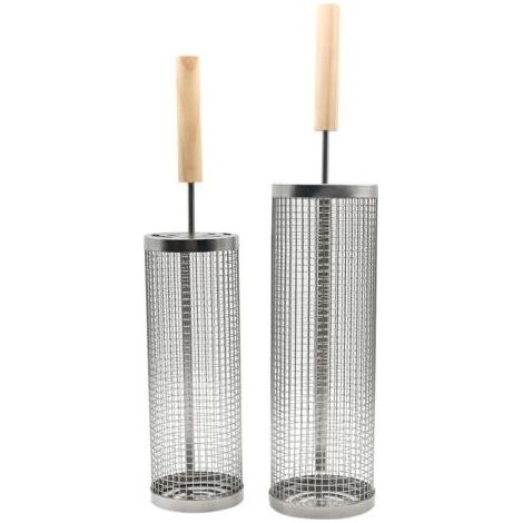 Ensemble de paniers à gril emboîtables, poignée amovible, acier inoxydable 304, accessoires pour grillades de légumes et de crevettes, barbecue au charbon de bois de camping, cadeau pour homme, papa, (1/5)