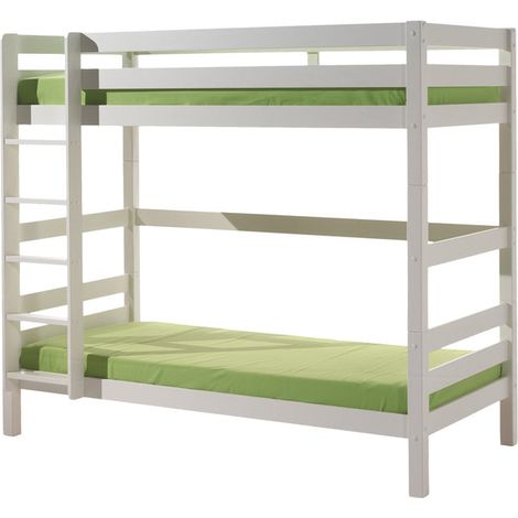 Litera 90x200 Altura 180 cm Somier Incluido Vipack Pino - Blanco (1/3)