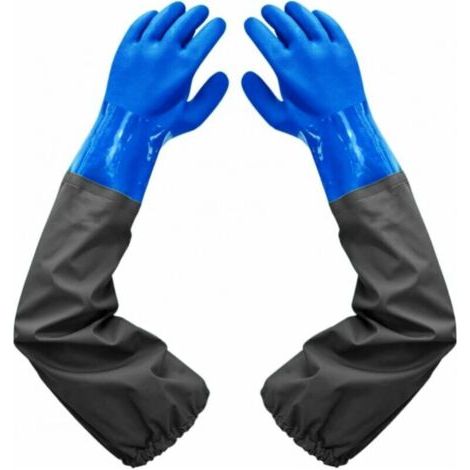 Dépolie Étanche Gants-Gants de Nettoyage D'étang, 26 inch Doublure Floquante Poignets Élastiques, Pour Industrie chimique Agriculture Pêche Construction (1/5)