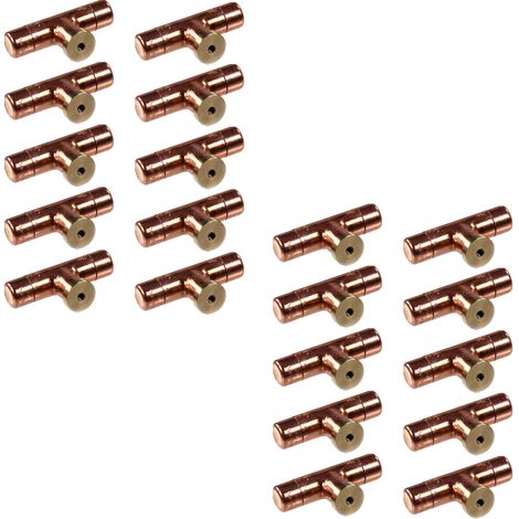 Lot de 20 Boutons de meuble en T cuivre "Industriel" - Ø12 - Arcanaute (1/5)