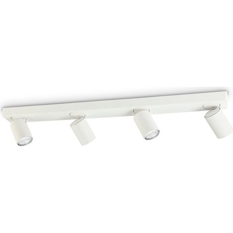 Plafoniera Moderna Rudy Metallo Bianco 4 Luci 7W 3000K Luce Calda (1/2)