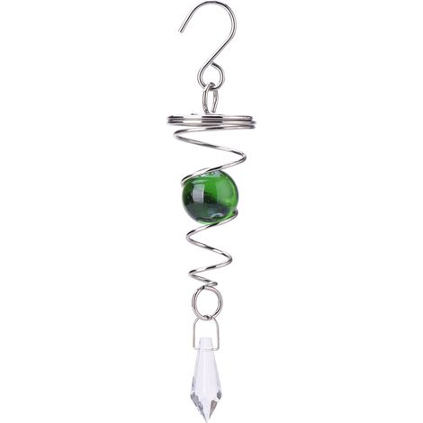 Spiralförmiger kinetischer Garten-Windspinner aus Edelstahl mit farbigen Glasperlen – 1 Stück, Größe 18 x 4 cm (1/5)