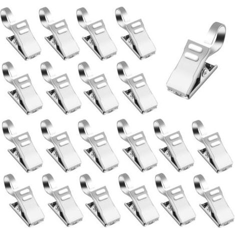 120 Pièces Pince Rideaux, Pince pour Rideaux, Pinces à Rideaux en Acier Inoxydable, Pince Attache Rideau en Métal, Clips de Rideaux avec Crochets pour Rideaux de Douche Fenêtre, Photos (1/5)