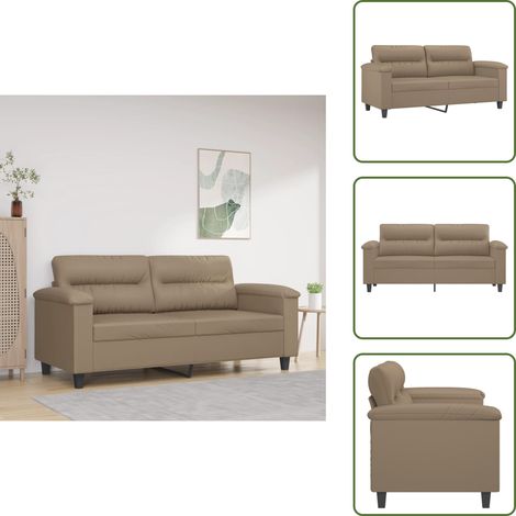Divano in metallo - vidaXL Divano a 2 Posti Cappuccino 140 cm in Similpelle - Divano imbottito