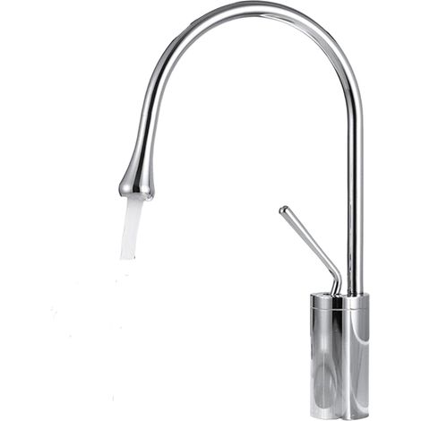 Badarmatur mit 360°-Schwenkarm und tropfenförmigem Design, elektrolytischem Mischer, flachem Profil (1/4)
