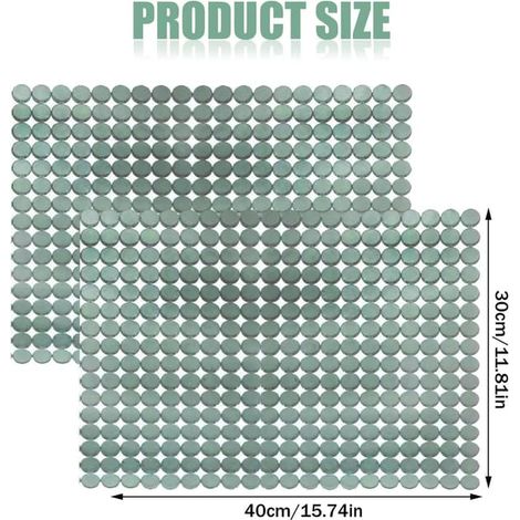 Lot de 2 protège-éviers, tapis d'évier 30 x 40 cm, tapis d'évier en plastique découpables, à découper à la taille souhaitée, protège-évier (vert). (1/3)