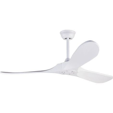 Ventilador de techo blanco de 52 pulgadas sin luz con mando, ABS y motor DC reversible (1/5)