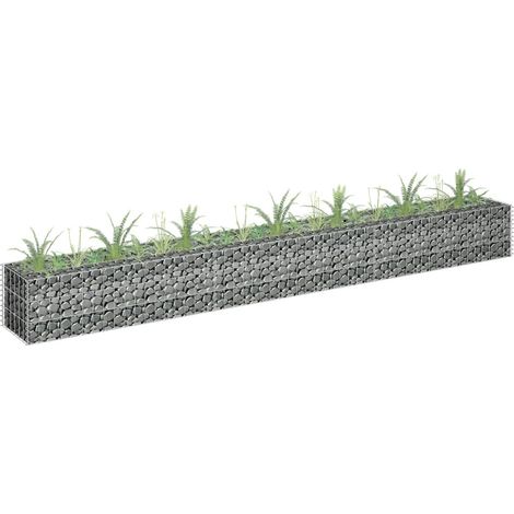 Lit surélevé à gabion Acier galvanisé 270x30x30 cm (1/5)