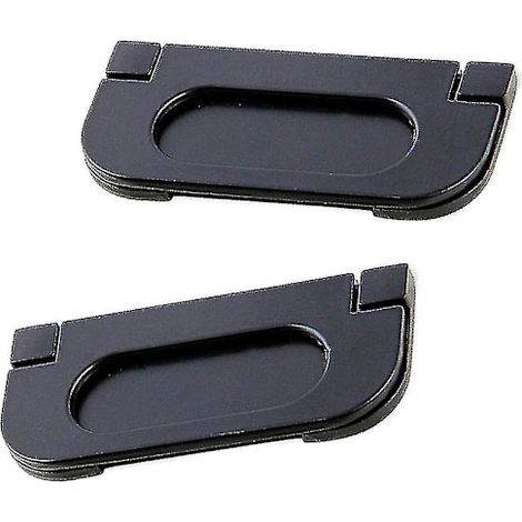 Set mit 2 schwarzen, eingelassenen Türgriffen aus Edelstahllegierung für Schiebetüren (1/5)