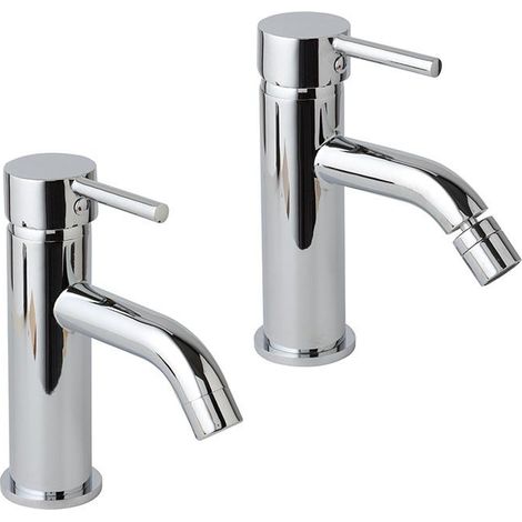 Set Rubinetti Bagno In Ottone Cromato Per Lavabo E Bidet Fassa