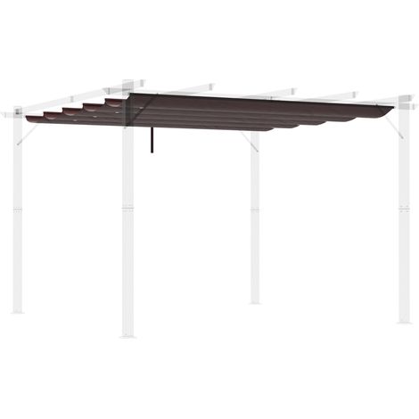 Outsunny cubierta para pérgola 2,5x2,55 m techo de repuesto retráctil para marco de pérgola de 3x3 m toldo de tela solo con 10 orificios de drenaje (1/5)