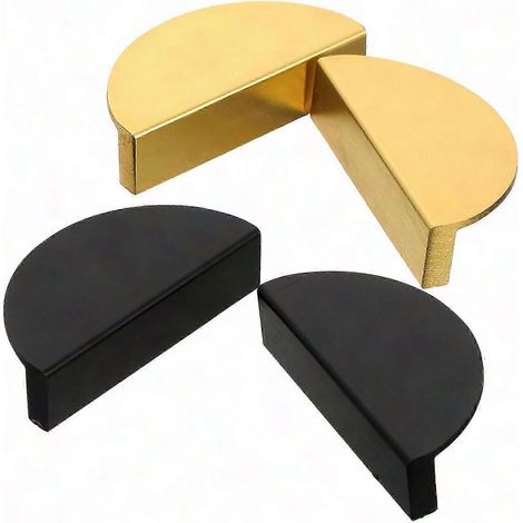 Poignées de tiroir demi-cercle, tirettes dorées pour meubles, 8x4x2cm, lot de 4, installation facile, quincaillerie moderne. (1/5)