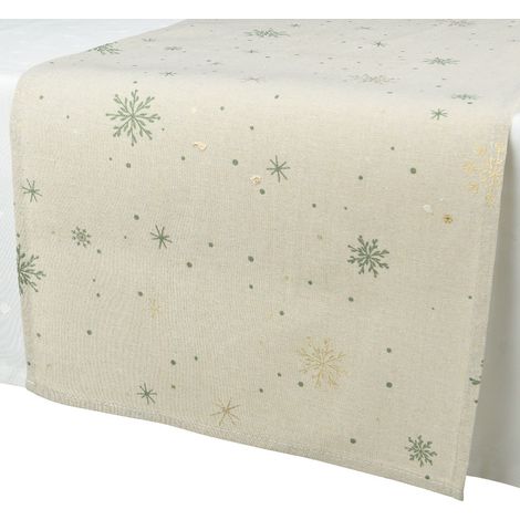 Tischläufer Beige/Natur Breite 40 cm, Länge 140 cm - Polyester & Baumwolle (1/2)