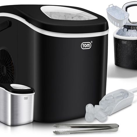 Machine à glaçons Noir Appareil préparation de glace 12 kg/24 h réservoir 1,3L LED Inclus panier et pelle à glace (1/5)