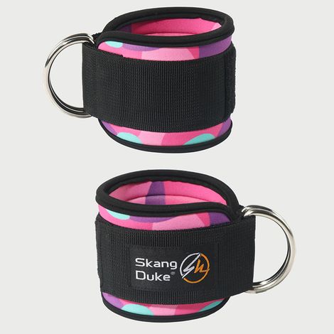 Correas de tobillo para fitness, entrenador muscular de piernas, correas para glúteos y piernas, ganchos para piernas, accesorios de bridas para cables, un par, estilo camuflaje morado (1/3)