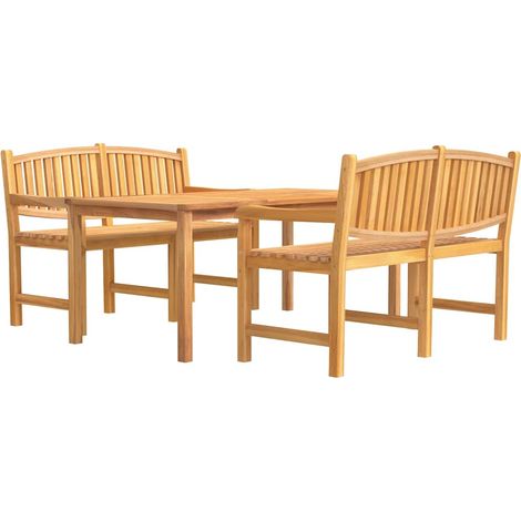 Maison Exclusive - 3-tlg. Garten-Essgruppe Massivholz Teak (1/5)