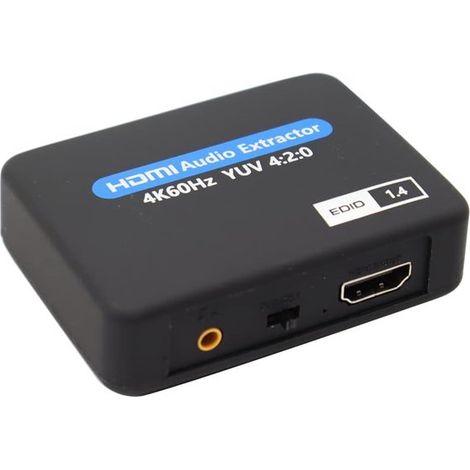 Extracteur audio HDMI 2K/4K,1 pièce,Convertisseur audio,Câble USB inclus,Sortie audio optique Toslink (SPDIF) + entrée audio 3,5 mm,Noir (1/5)