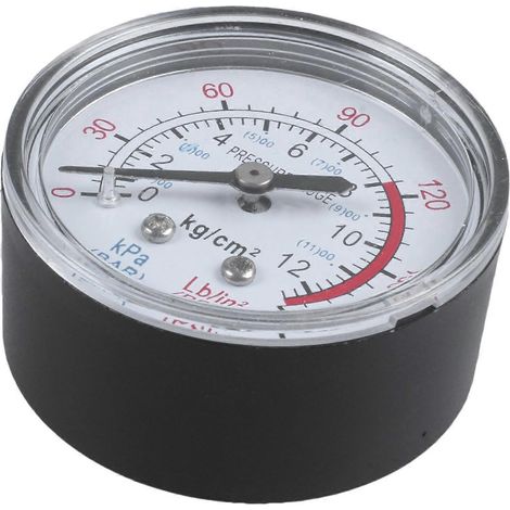 Manomètre à comparateur à cadran rond 0-180 psi, diamètre 13 mm, filetage 1/4 BSP, noir (1/5)