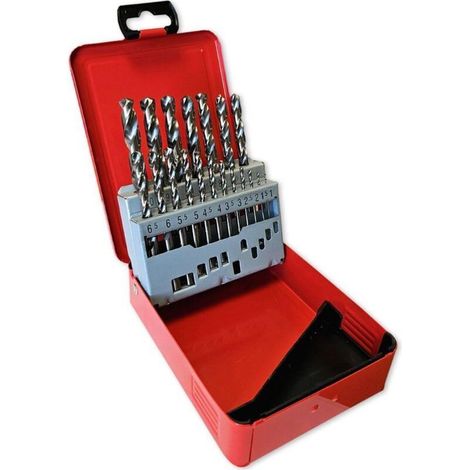 Coffret de 19 forets à métaux HSS 1 à 10 mm – Norme DIN 338 Type N – Pour aciers jusqu'à 900 N/mm² – Angle de pointe 118° - DIN 338 N (1/2)