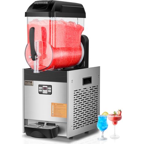 VEVOR Machine a Granite Commerciale 12 L, Machine a Boissons Glacees en Acier Inoxydable de 48 Tasses, Distributeur de Boissons Frappees Granitas Margarita Smoothie, pour Restaurants Cafes Bars