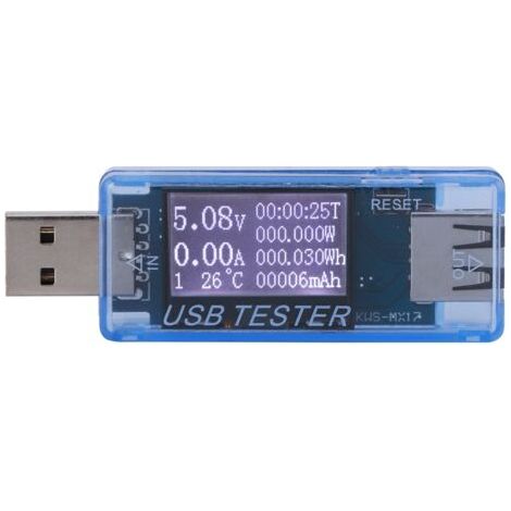Testeur numérique de tension USB, voltmètre 8 en 1, détecteur 0-5A 0-150W 4-30Vbleu (1/5)
