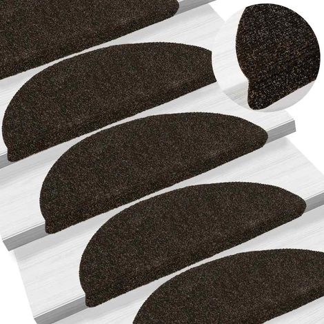 Stufenmatten Selbstklebend 30 Stk. 56x17x3 cm Dunkelbraun Halbrund