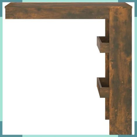 817222 Table de bar murale Chêne fumé 102x45x103,5cm Bois d'ingénierie (1/5)
