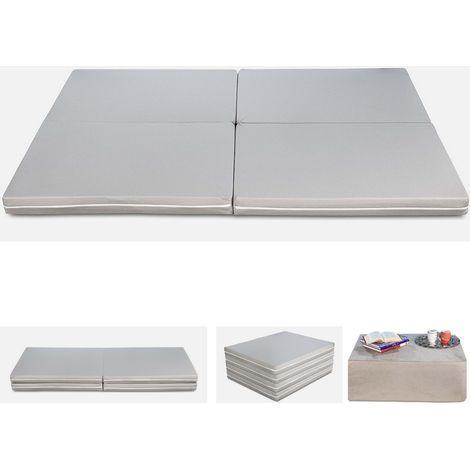 EVERGREENWEB - Materasso Futon Pieghevole, Pouf Materasso Singolo e Matrimoniale SalvaSpazio con Trapunta e Doppio Kit Biancheria in Cotone su Misura (Futon Materasso Singolo e Matrimoniale) (1/5)