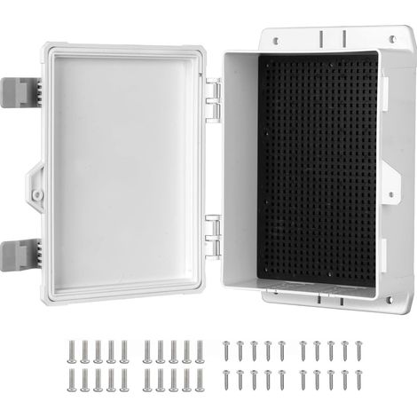 Boîte de jonction électrique étanche pour extérieur, boîtier en plastique ABS résistant aux intempéries IP65 avec trous prédéfinis, boîtier de projet pour interrupteur et routeur avec panneau (1/5)