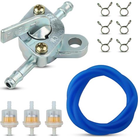 Fuel Hose Kit, Fuel Filter for Motorcycle, 3/16 Inch (5 mm) Fuel Line with 6 Clamps 3 Pieces 6.8/8 mm Fuel Filter for Car Motorcycle Small Engines (1/5)