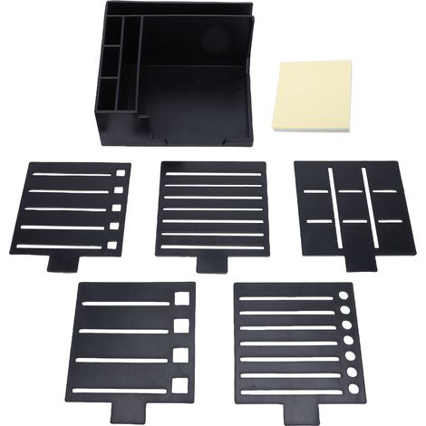 Set Pochoirs Notes Adhésives Multifonction avec Support 5 Pochoirs 100 Feuilles – Classe Bureau, Noir (1/5)