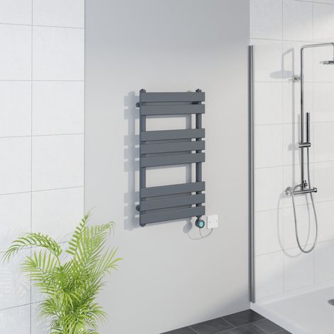 WiFi Thermostatic Flat Towel Rail Timer Sand Grey 800x450mm (1/5)