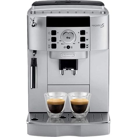 Cafetière à dosettes DeLonghi ECAM 22 110 SB – Argent avec cappuccinatore – Système de mousse pour café crémeux – Réservoir 1.8L
