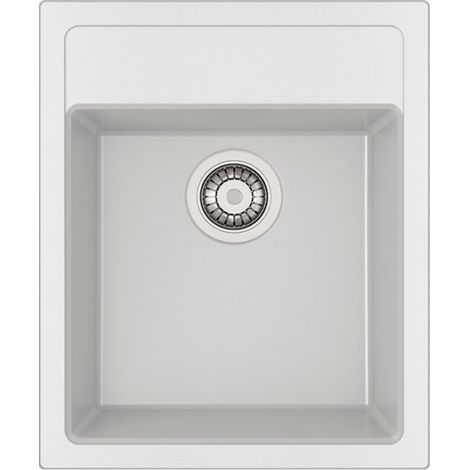Mepamsa CUBO 43.53 BLANCO - Fregadero De Cocina Acero 43 Cm 1 Cubeta 0 Escurridor Bajo Encimera (1/2)