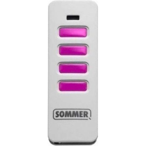 Telecomando trasmettitore SOMMER Pearl 4018 bianco con tasti rosa - SOMloq2 - 868 MHz - 4 canali - 4018V003