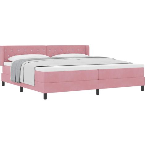 Maison Exclusive - Letto a molle con testiera Rosa 200 x 200 cm Velluto (1/5)
