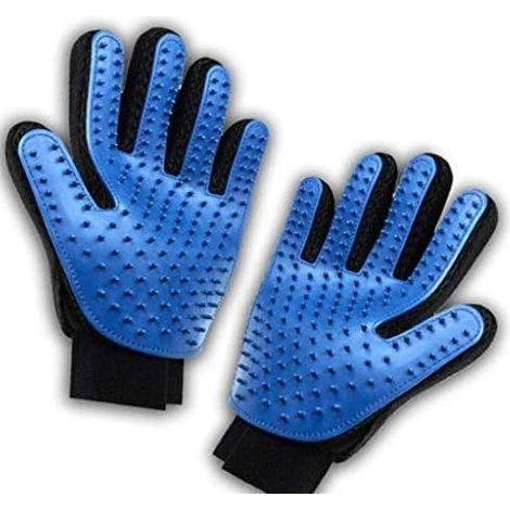 MINKUROW Guante De Pelo Para Gatos, Perro - Guante De Masaje Para Mascotas - Perfecto Para Perros Y Gatos Para Pelo Largo Y Corto (Azul Cielo) (1/5)