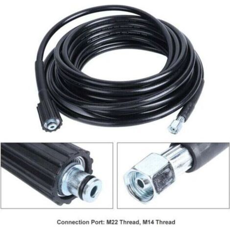 Manguera de alta presión de 10 m con rosca M22, manguera flexible para limpiadoras con conector rápido tipo clic para limpiadoras de alta presión - KZQ