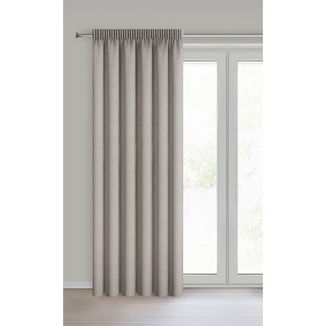 Rideau 100% occultant avec Galon fronceur et Tunnel, Mat, Opaque, pour Salon, Chambre à Coucher, 270 x 140 cm (H x l) (1 pièce), Beige foncé (1/5)