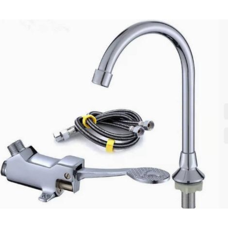 Rubinetto a pedale per lavabi in laboratori medici/bagni, set per lavabi per laboratori, interruttore a pedale (1/4)