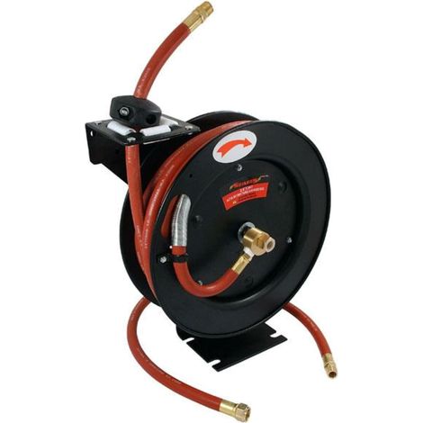 Neilsen 30ft Auto Retractable Rubber Air Line Wall Mountable Water Hose 3/8"