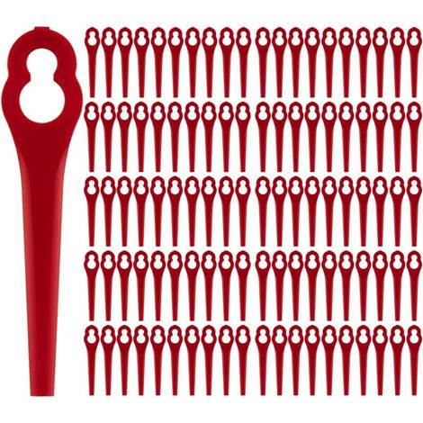 Packung mit 100 Ersatzklingen für Einhell Akku-Rasentrimmer, Kunststoffklingen (1/5)