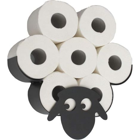 Porte-Rouleau De Papier Toilette, Nouveauté Toilette Mouton en Métal Noir, Support Animal Debout Libre Fixé Au Mur pour Toutes Sortes
