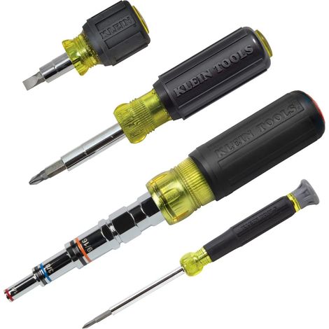 Kit d'outils pour tournevis multi-embouts et tourne-écrous, 28 embouts et tailles industriels différents, 4 pièces, noir (1/5)