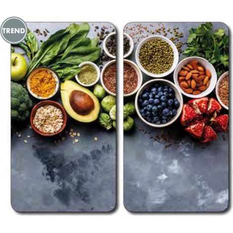 Ac-Deco – Lot de 2 plaques de protection en verre – Gris – Dimensions L 50 x l 28,5 cm – Protection contre les rayures et brûlures