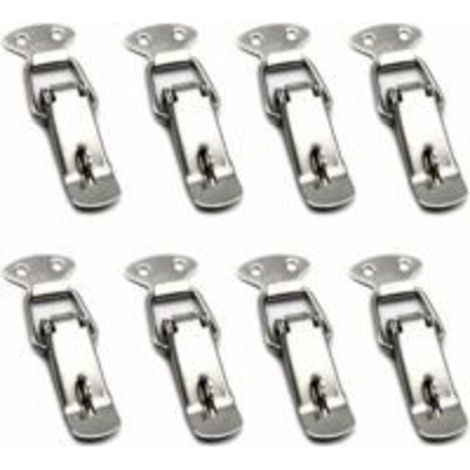 8 Pièces Fermeture a Levier Fermeture à Ressort Loquet Bascule en Acier Inoxydable Pour Coffre à Outils,Tiroir,Armoire et Coffre - Silver (1/5)