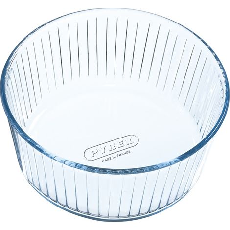 Moule à soufflé en verre borosilicate 21 cm – Résistant aux chocs thermiques jusqu'à 200°C – Compatible micro-ondes et lave-vaisselle – Pyrex