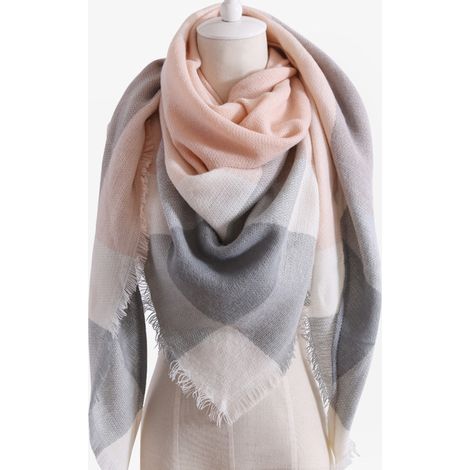 Sciarpa a quadri per uomo e donna, grande sciarpa a quadri, calda sciarpa invernale in finto cashmere, sciarpa a quadri spessa e morbida, scialle, sciarpa alla moda, regalo unisex, regalo di Natale (g