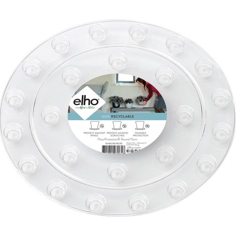Elho Floorprotector Rond 12,5 - Transparent - L 13 x B 12.5 x H 1 cm - intérieur - 100% recyclé (1/3)